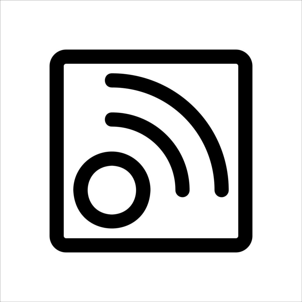 A black and white icon of a radio button vector