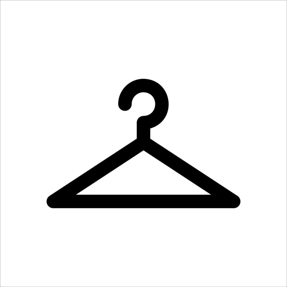 A black and white icon of a hanger vector