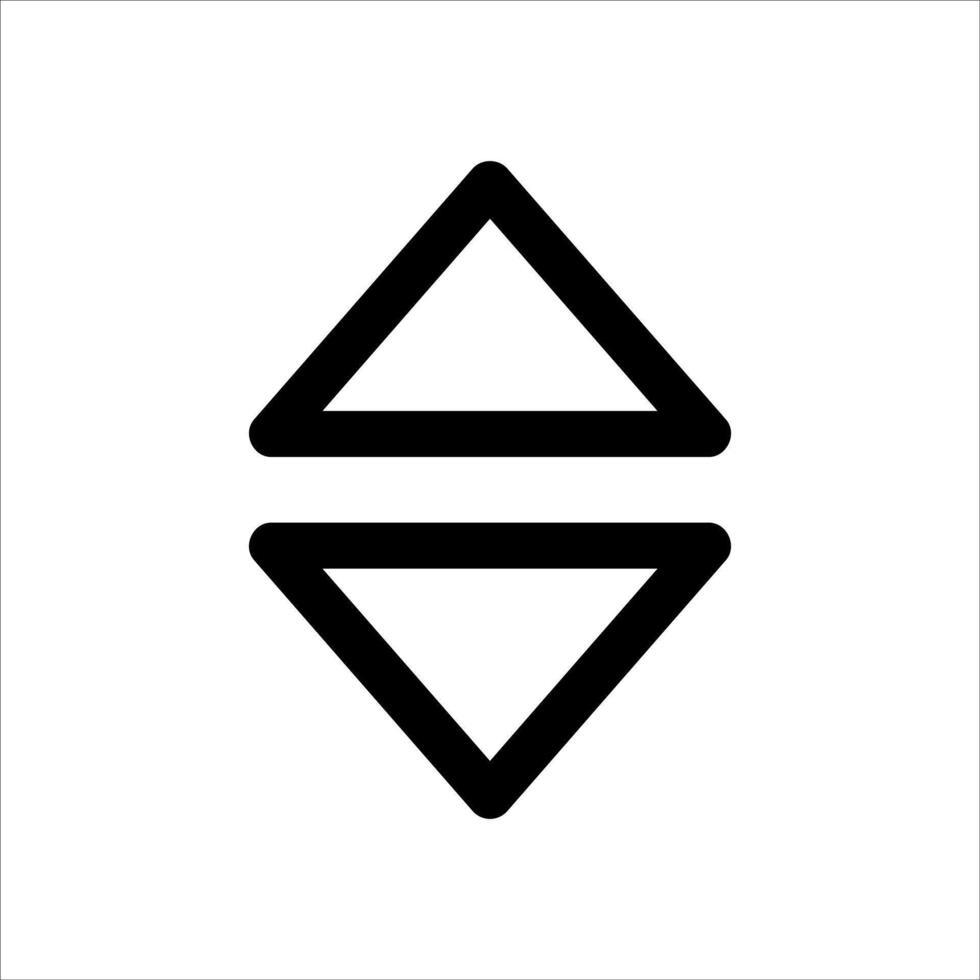 A black and white image of two triangles vector