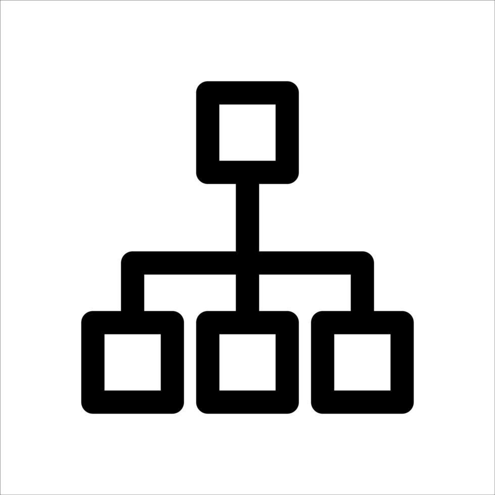A black and white icon of a tree with squares vector