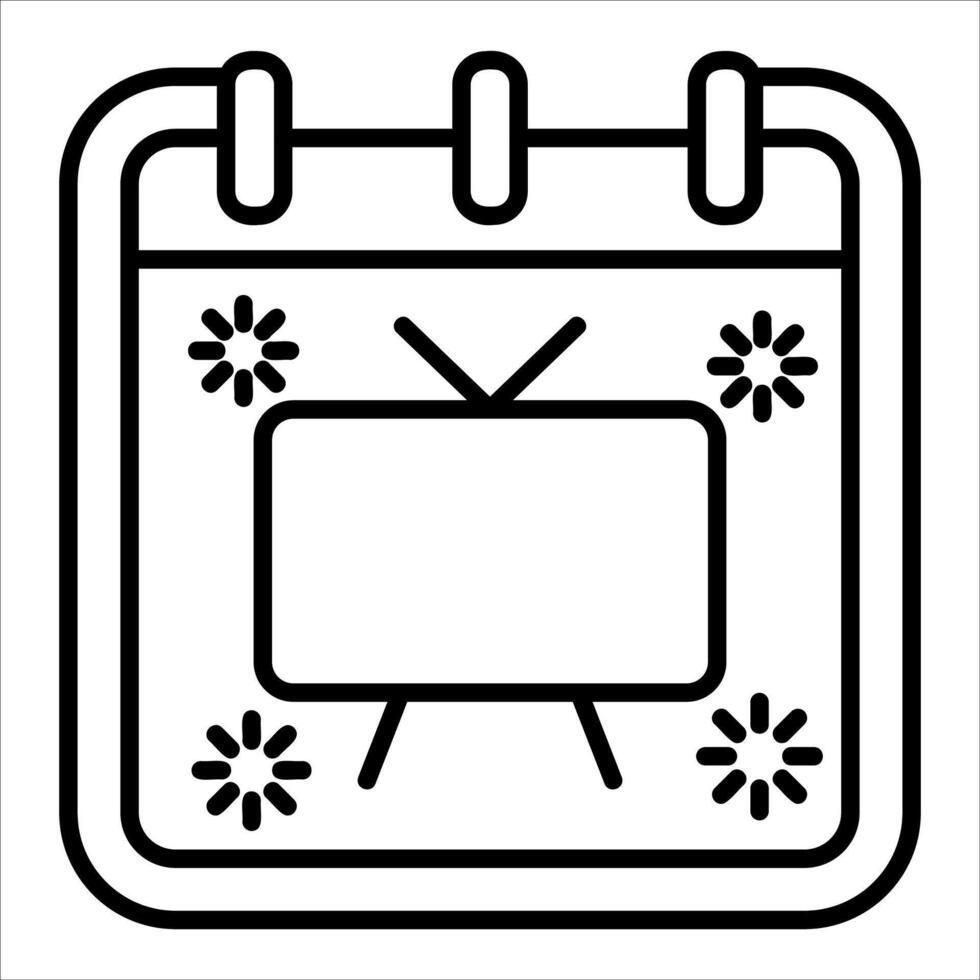 Tv icon calendar icon illustration vector
