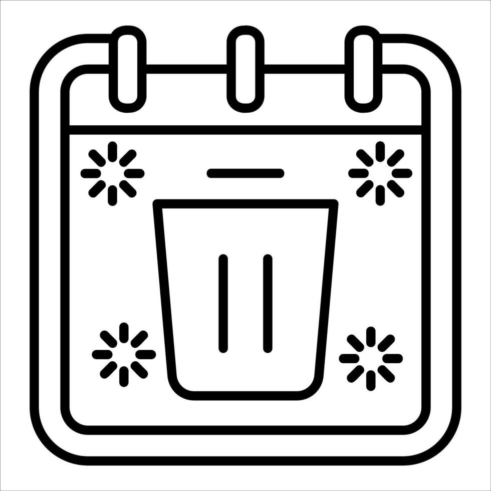 A calendar icon with a trash can in it vector