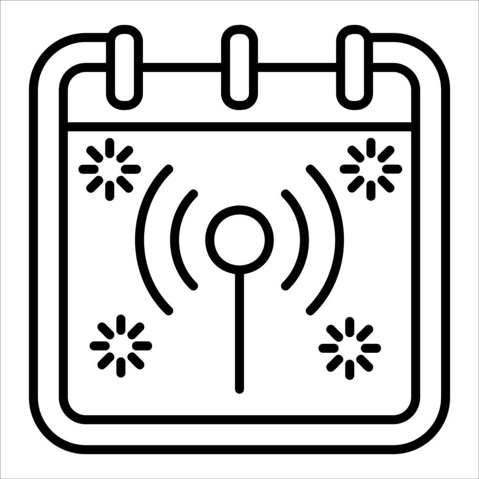 A calendar with a wifi icon on it vector