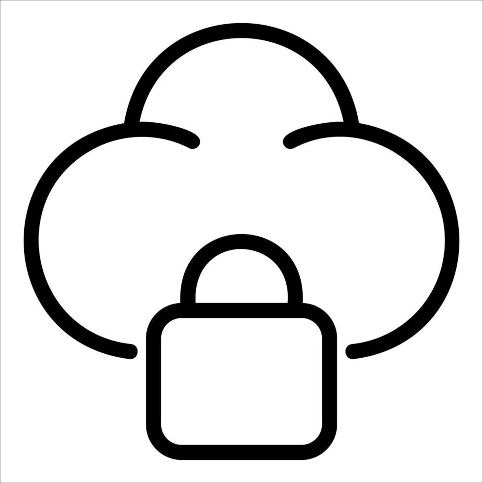 Cloud security icon vector