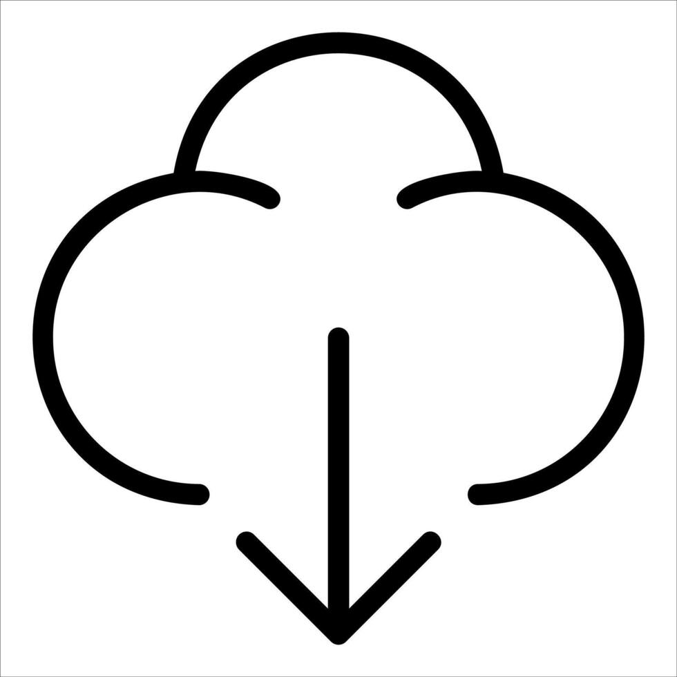 A cloud with an arrow pointing down vector