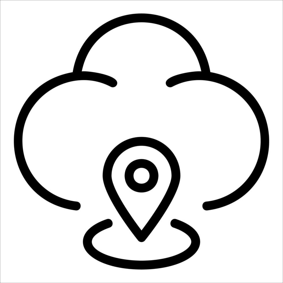 Cloud icon with pin location marker vector
