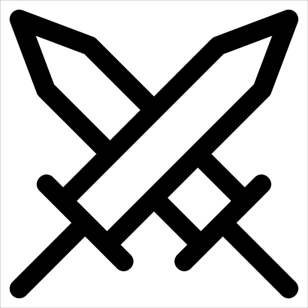 Two crossed swords icon on a white background vector