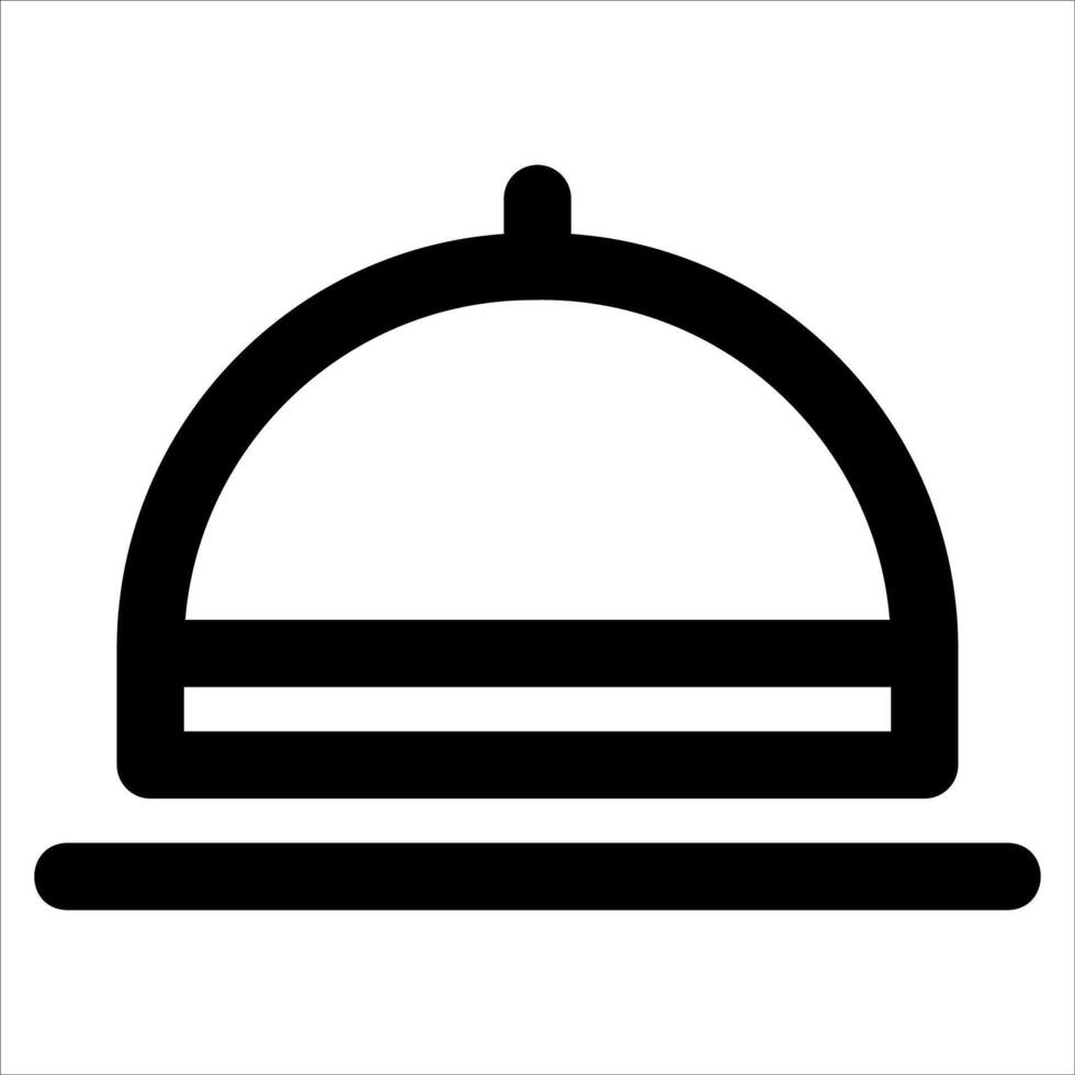 A black and white cloche icon on a white background vector