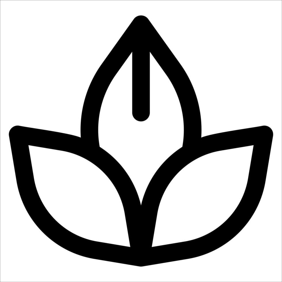 A black and white logo of a leaf vector