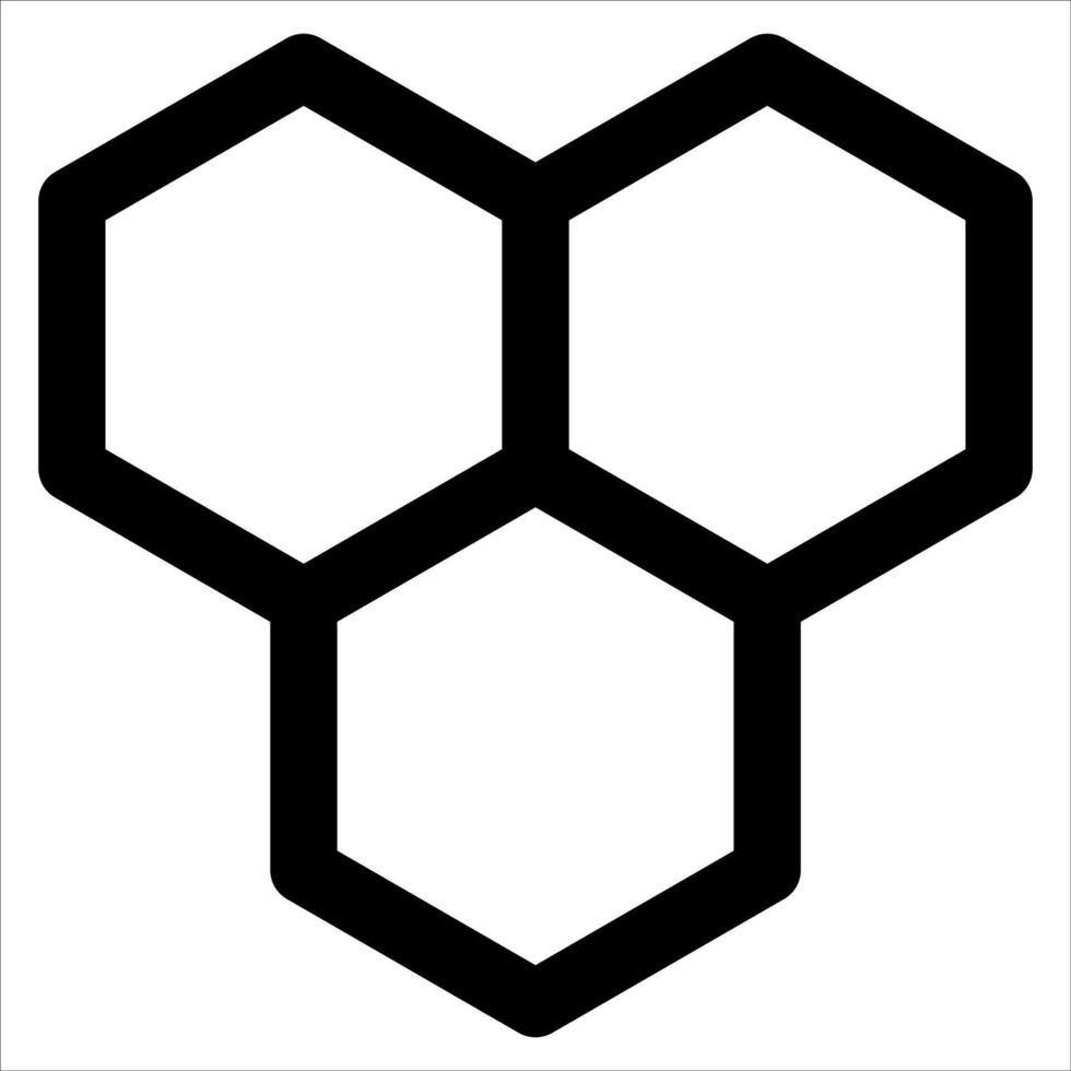 A black and white hexagon logo vector