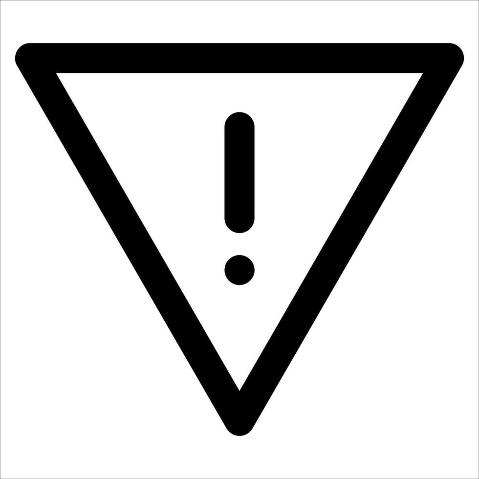 A black and white triangle with an exclamation mark vector