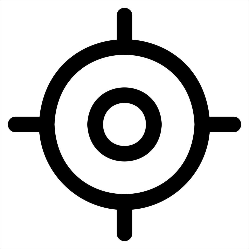 A black and white icon of a target vector