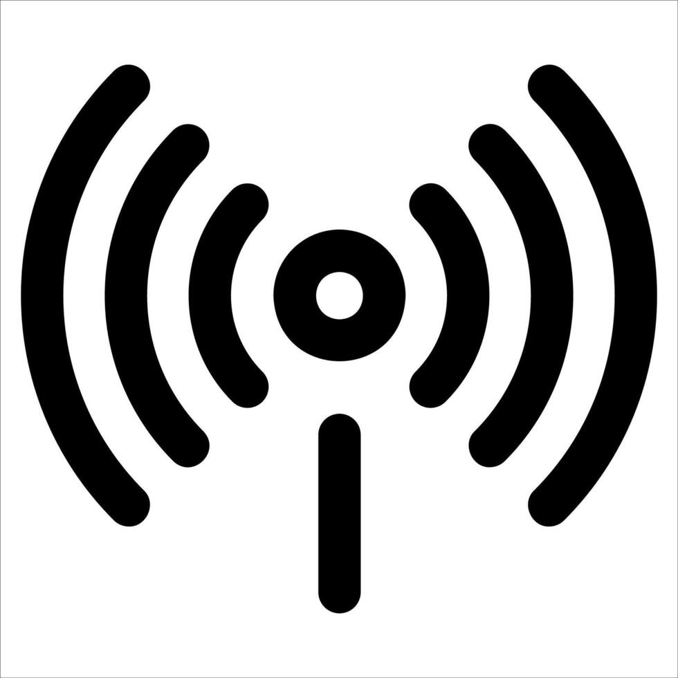 A black and white symbol of a wifi signal vector