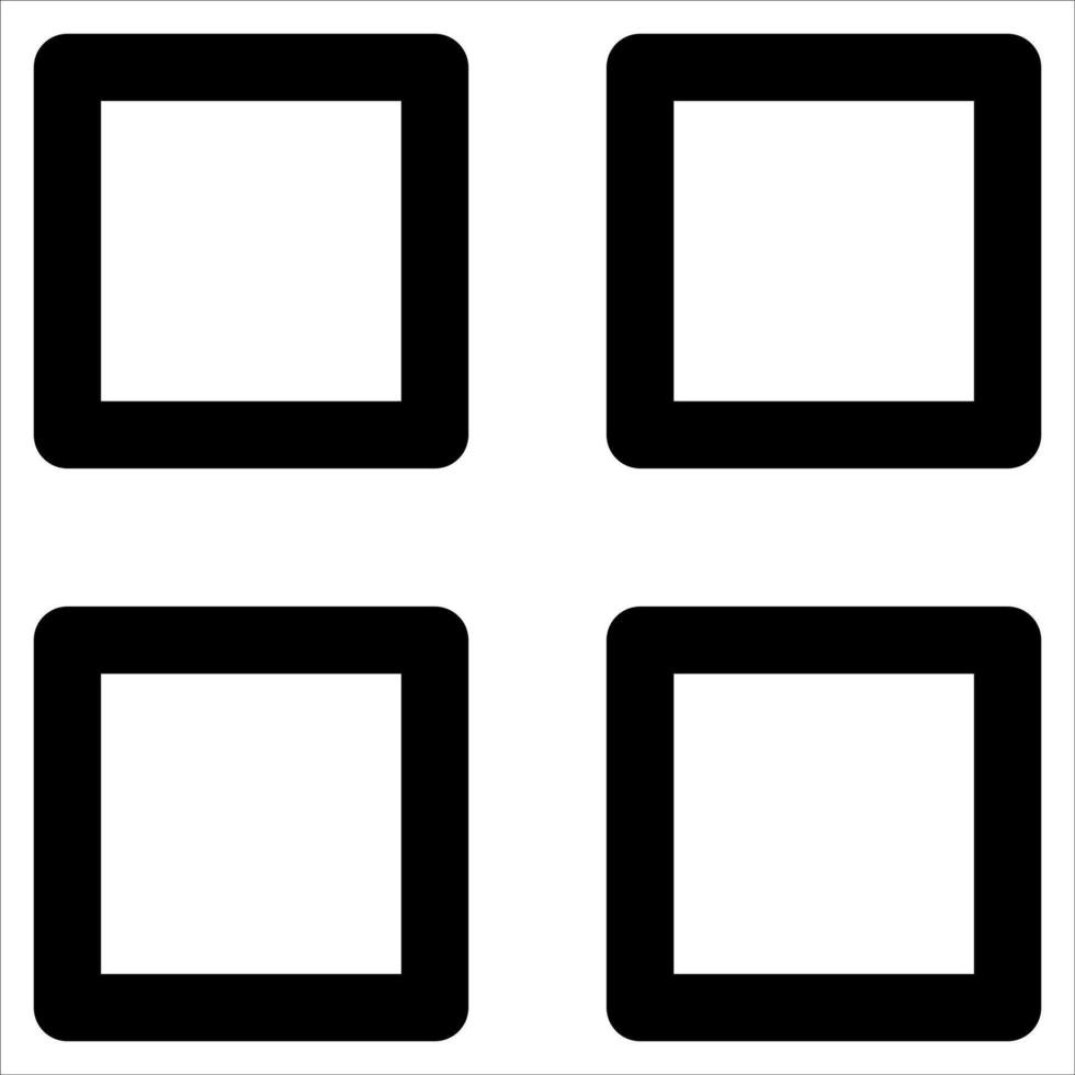 Four square boxes with black and white squares vector