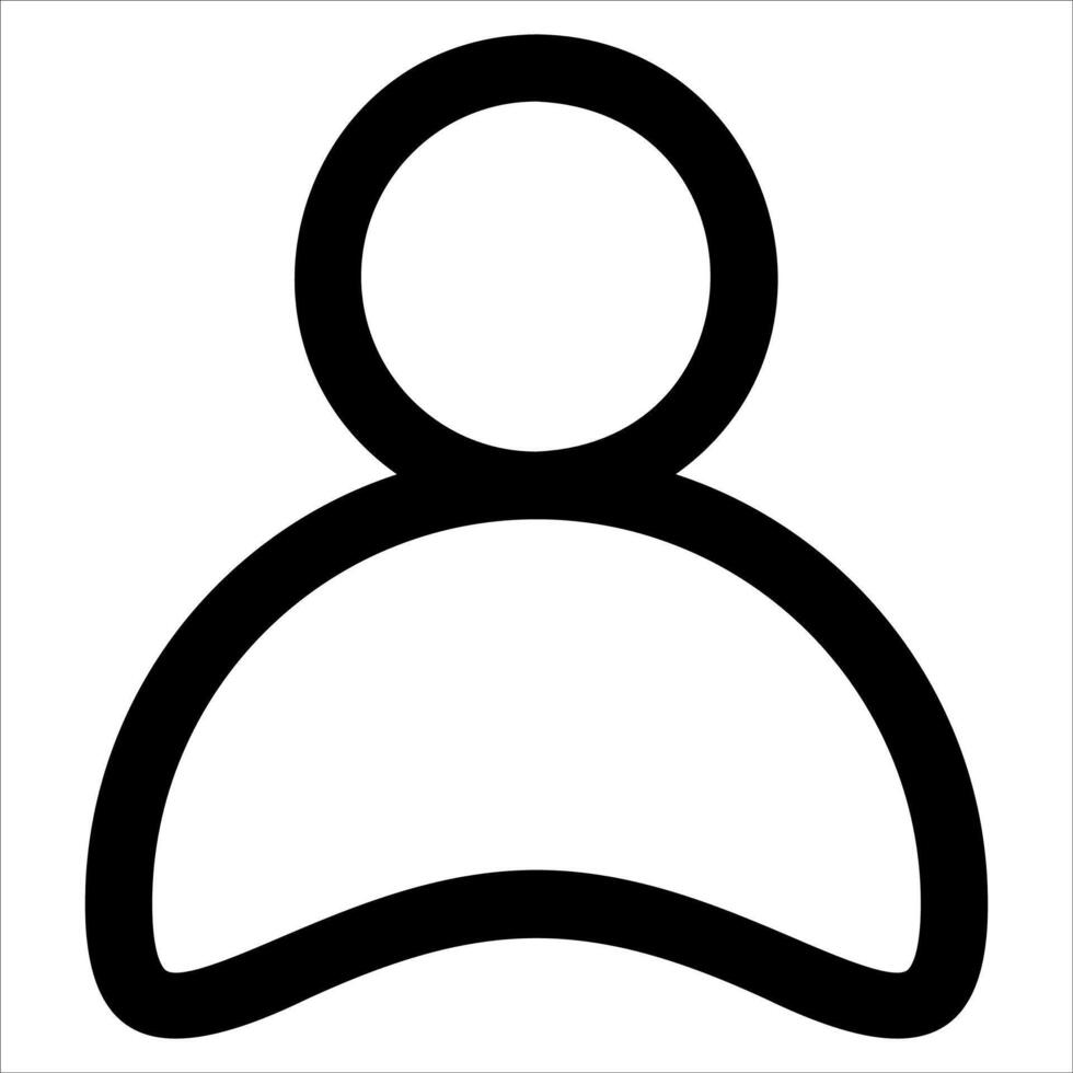 A black and white icon of a person vector