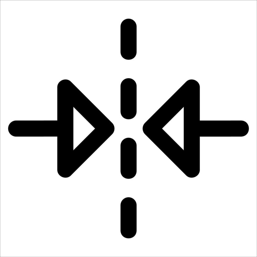 A black and white icon of a cross with two arrows vector