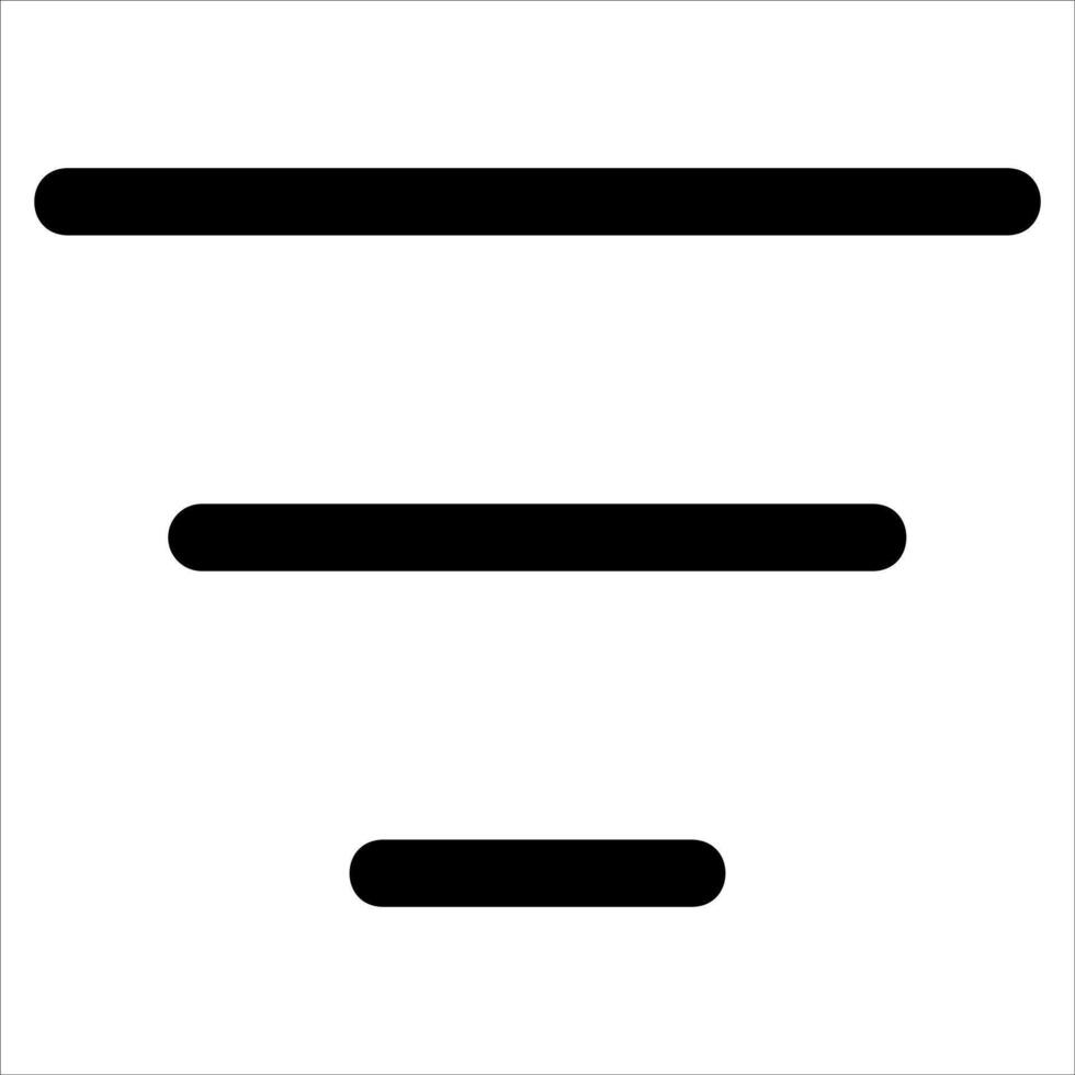 A black and white sign with three lines vector