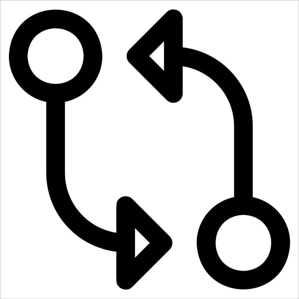 A black and white icon of two arrows vector