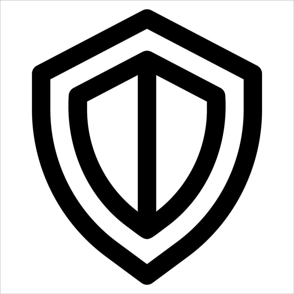 A black and white logo of a shield vector