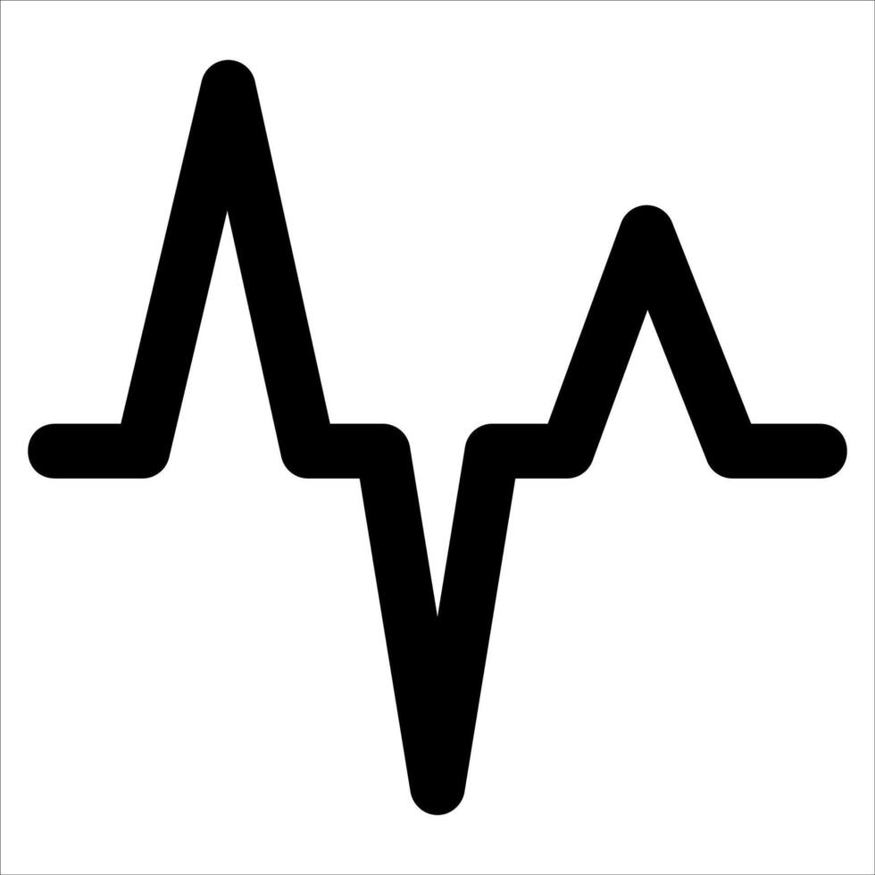 A black and white icon of an ecg vector
