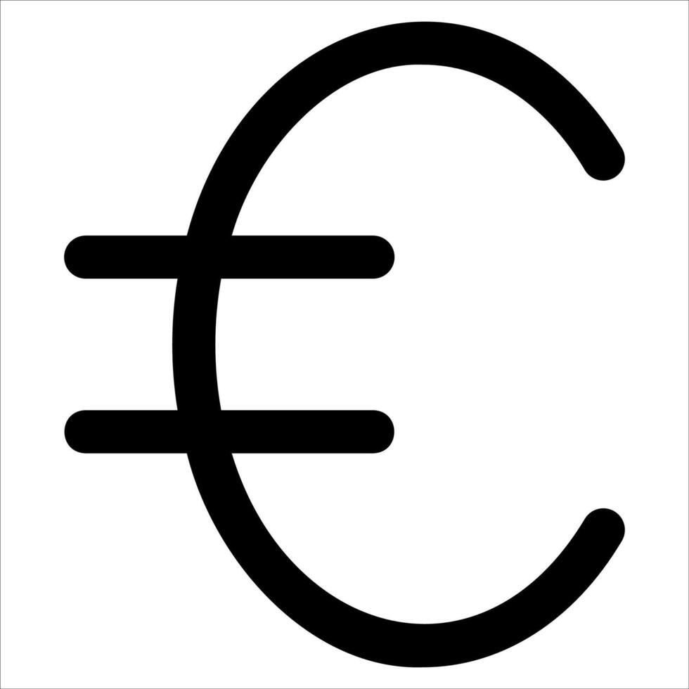 A black and white euro sign with a dollar sign vector
