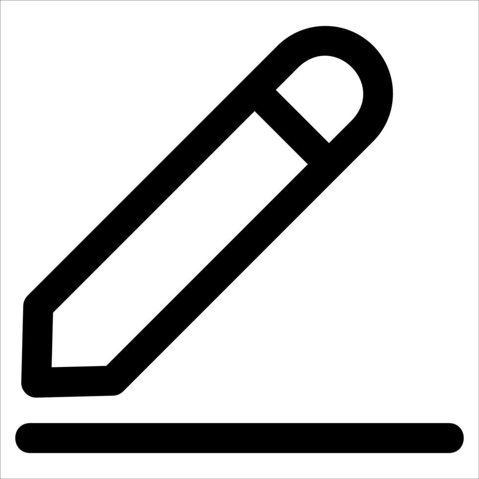 A black and white icon of a pen and pencil vector