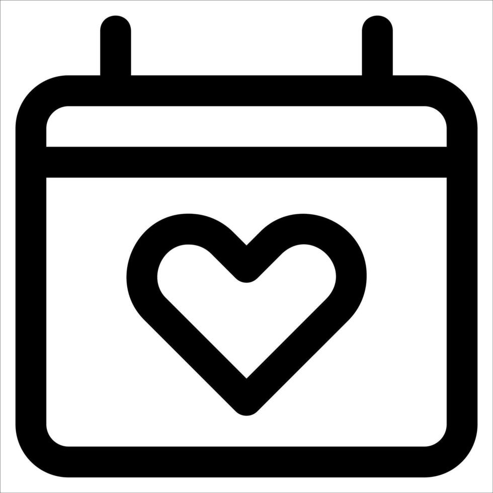 A calendar with a heart in the center vector