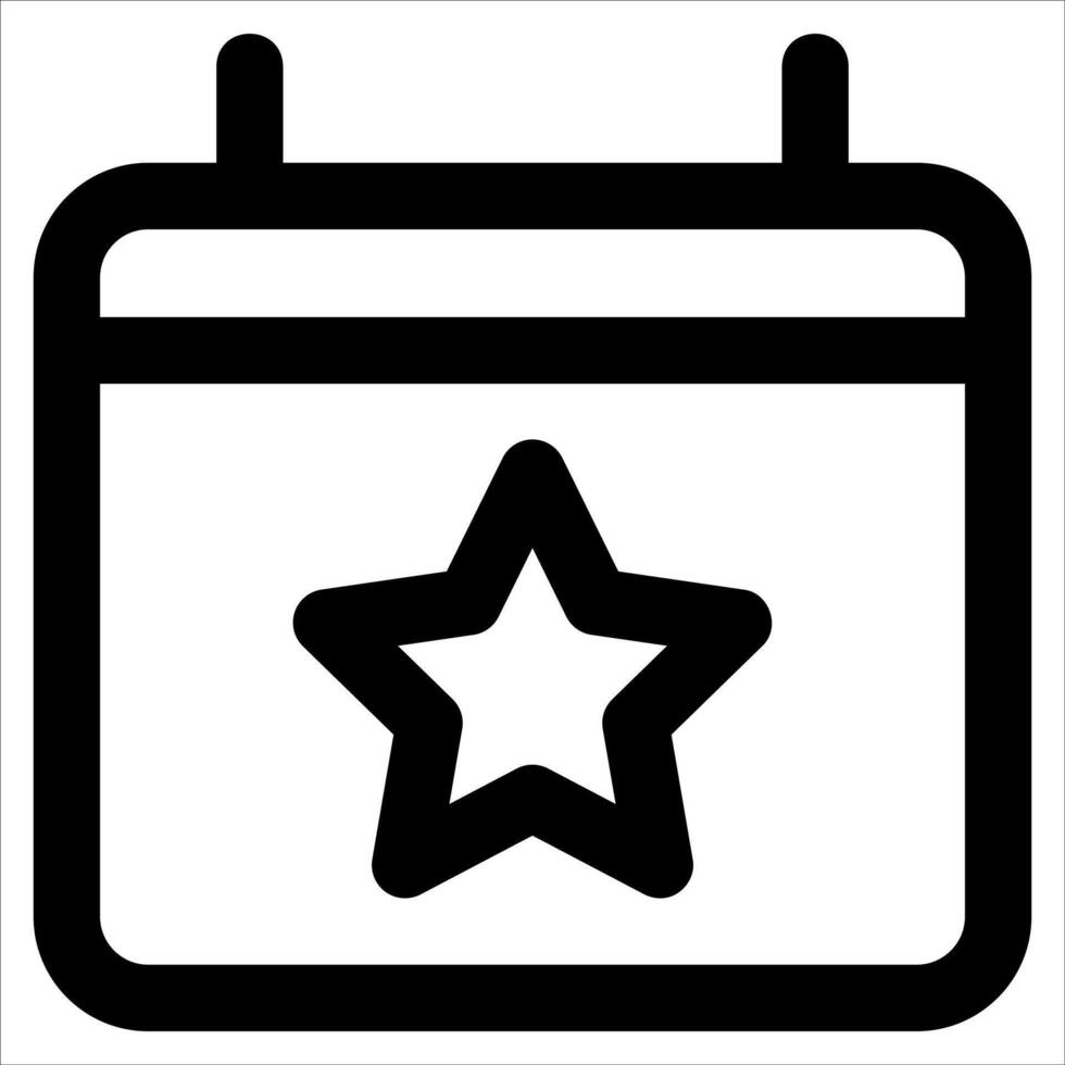 A calendar with a star on it vector