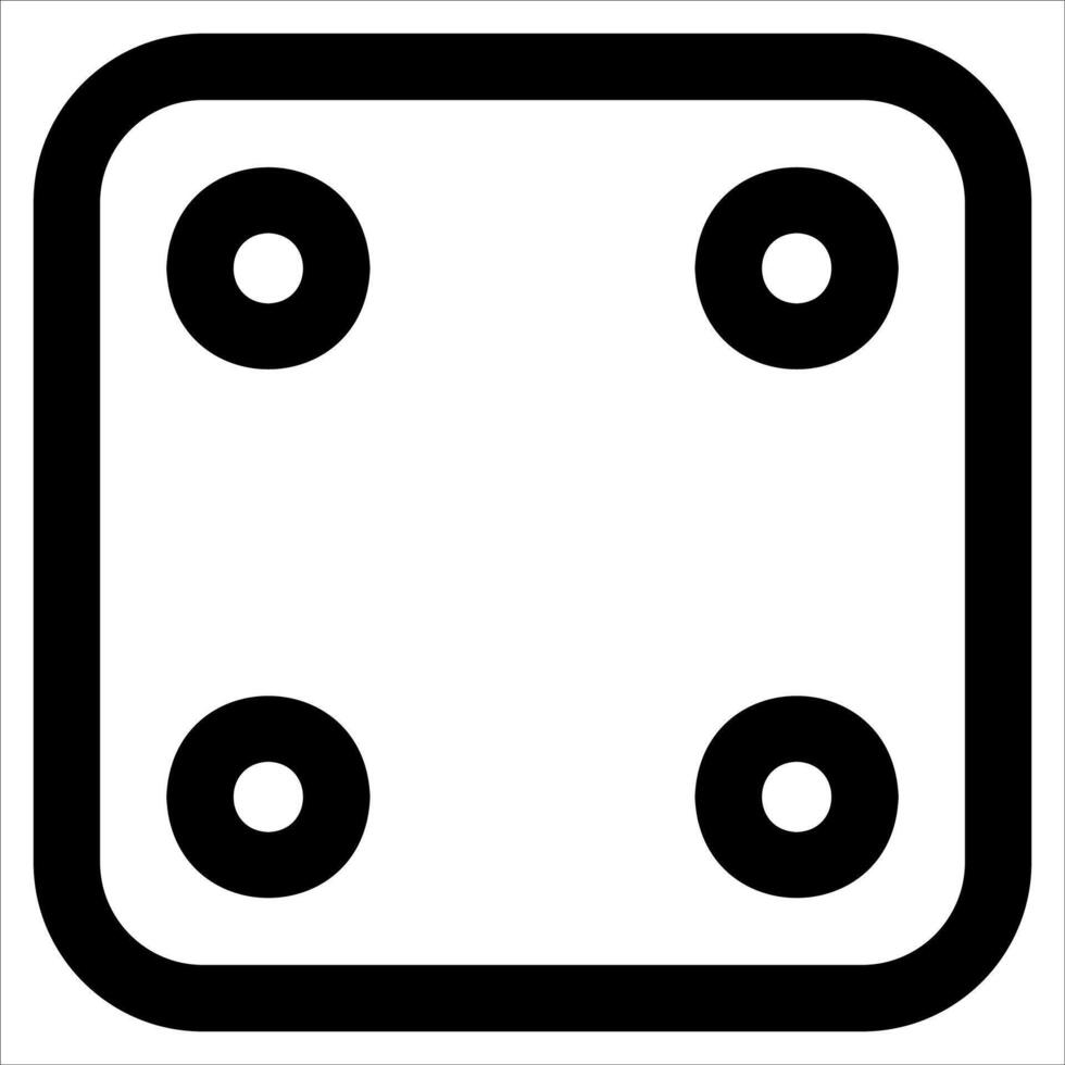 A black and white square with four dots on it vector
