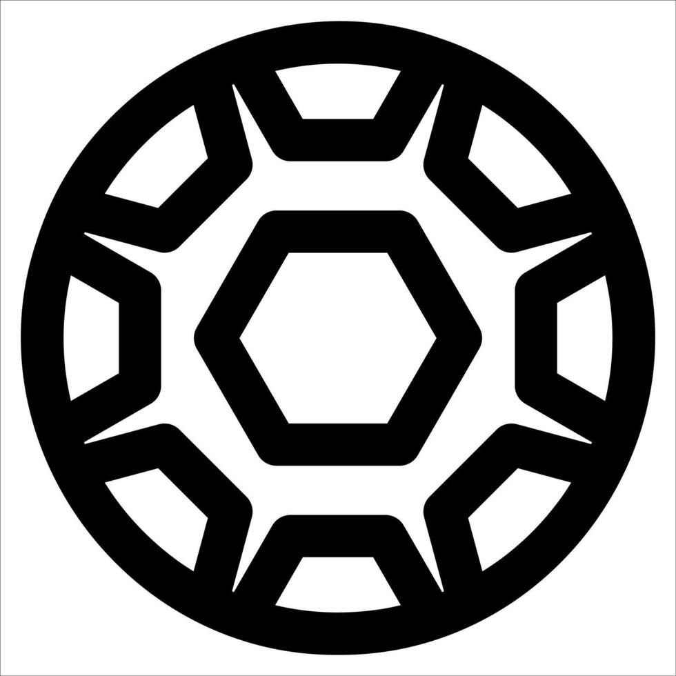 A black and white logo of a hexagon vector