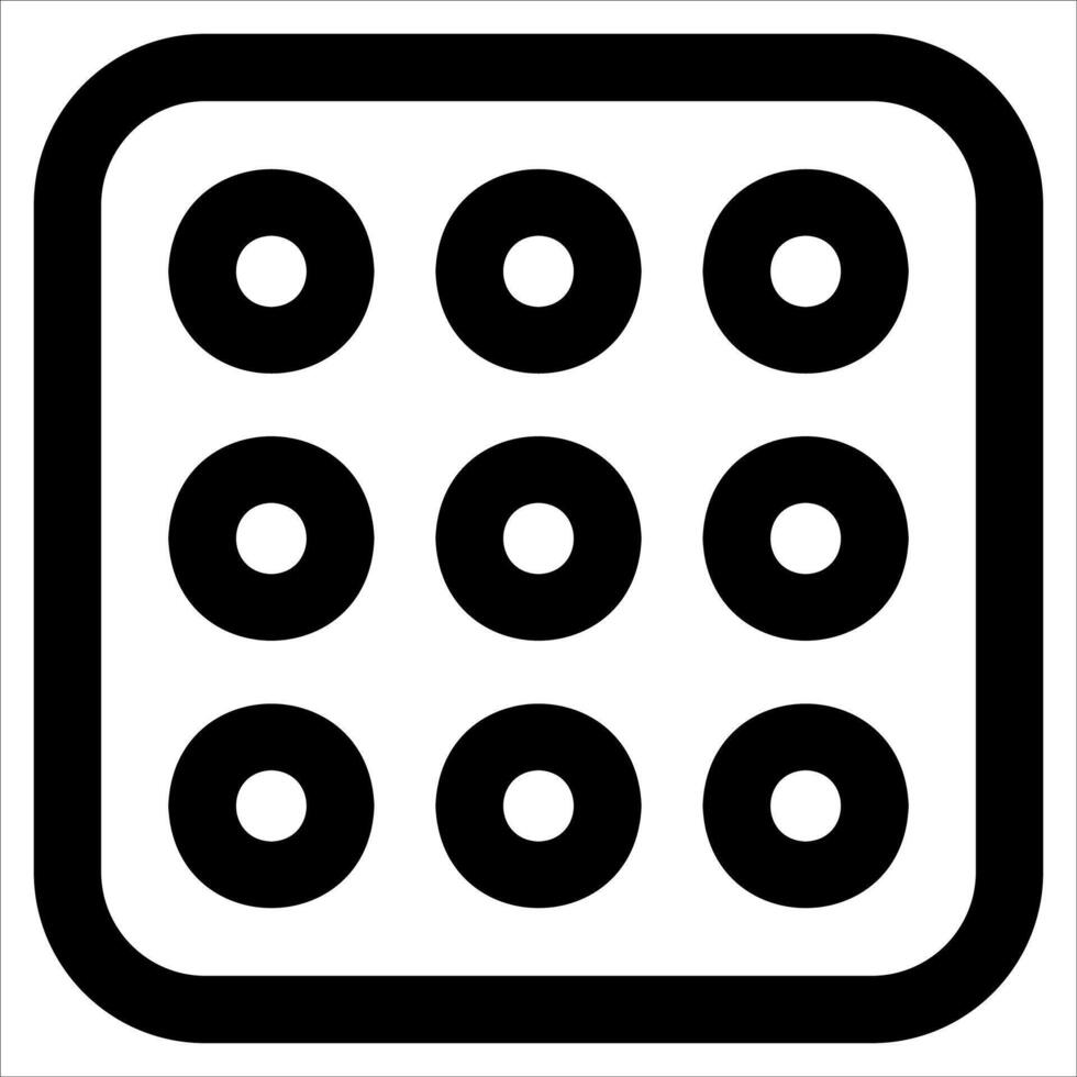 A black and white square with circles on it vector