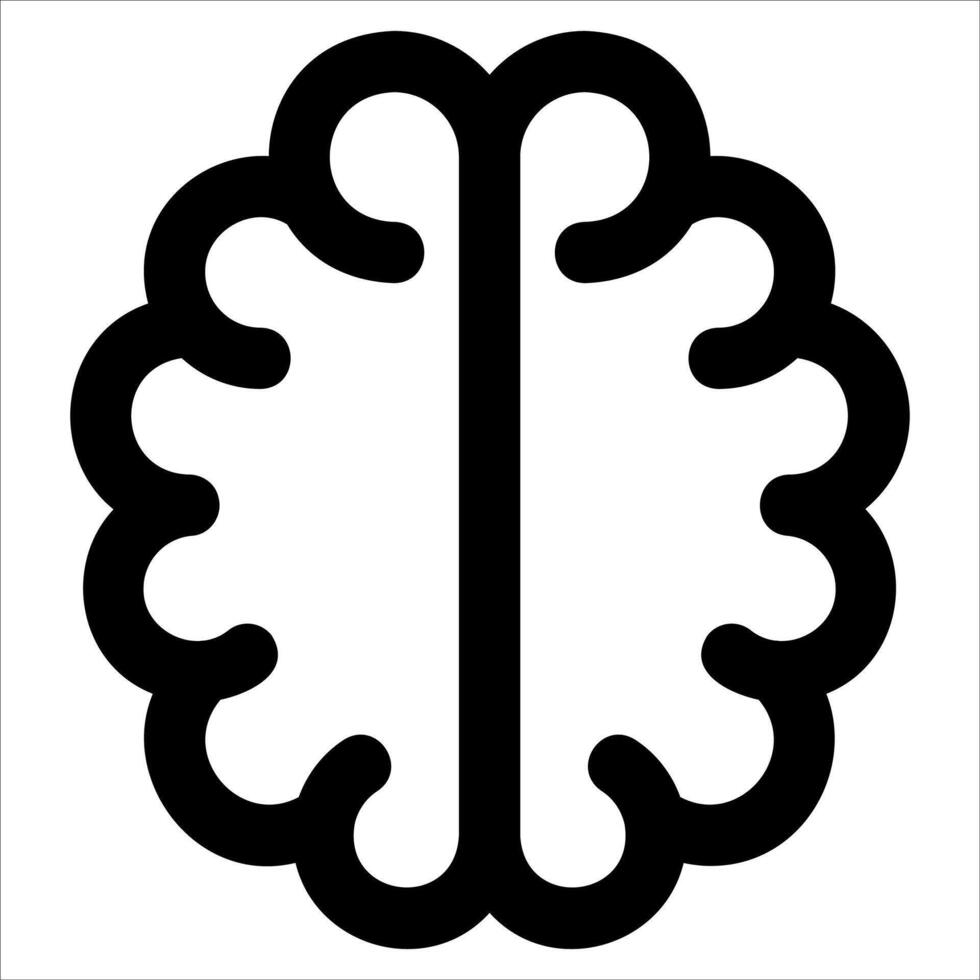 A black and white image of a brain vector