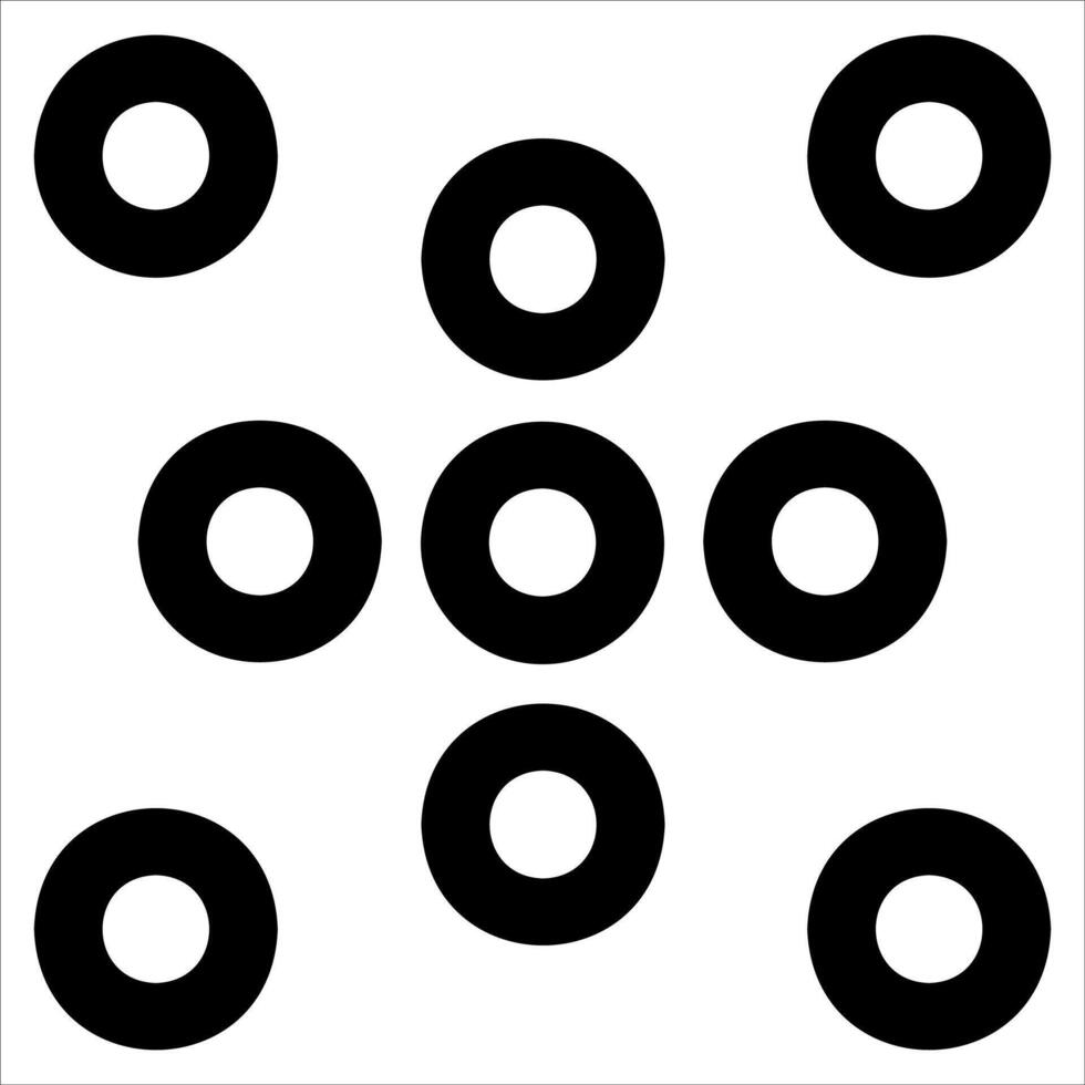 A black and white image of circles with different sizes vector