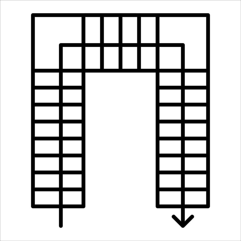 A black and white drawing of a staircase vector