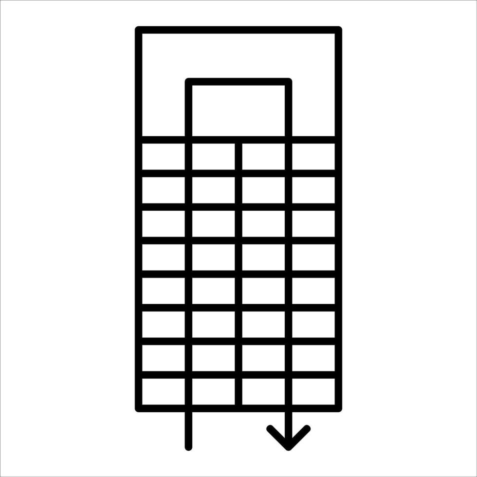 A building with a square shape and a ladder vector