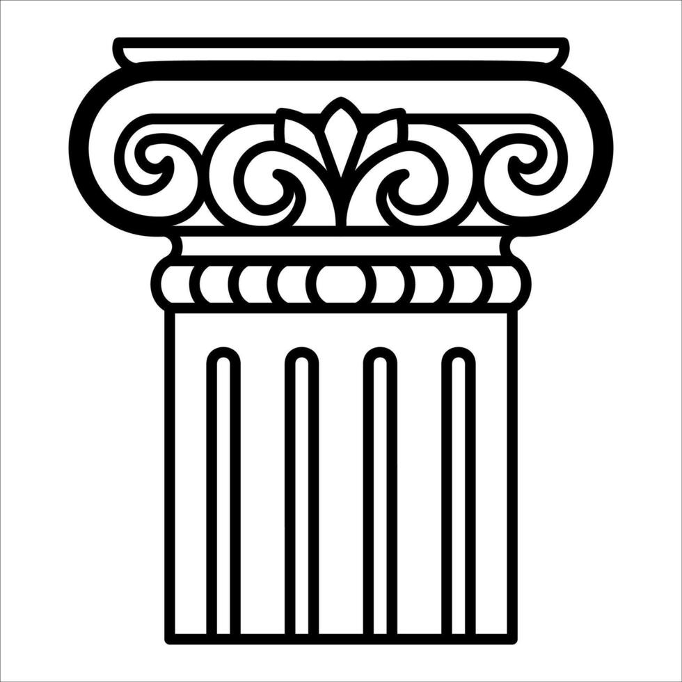 Ancient greek column icon illustration vector