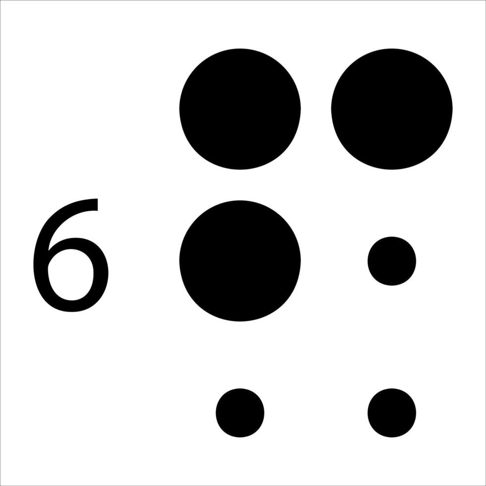 A black and white image of a number six vector