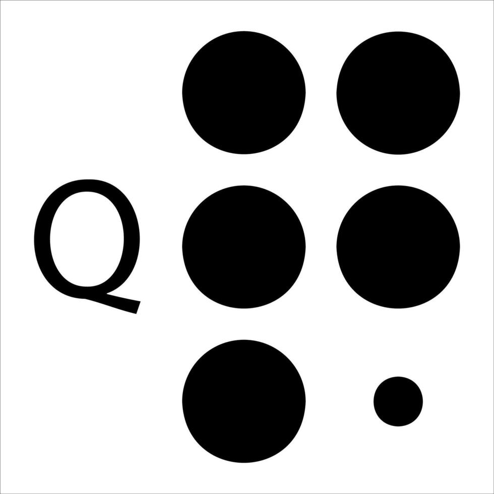 The q symbol is shown in black and white vector