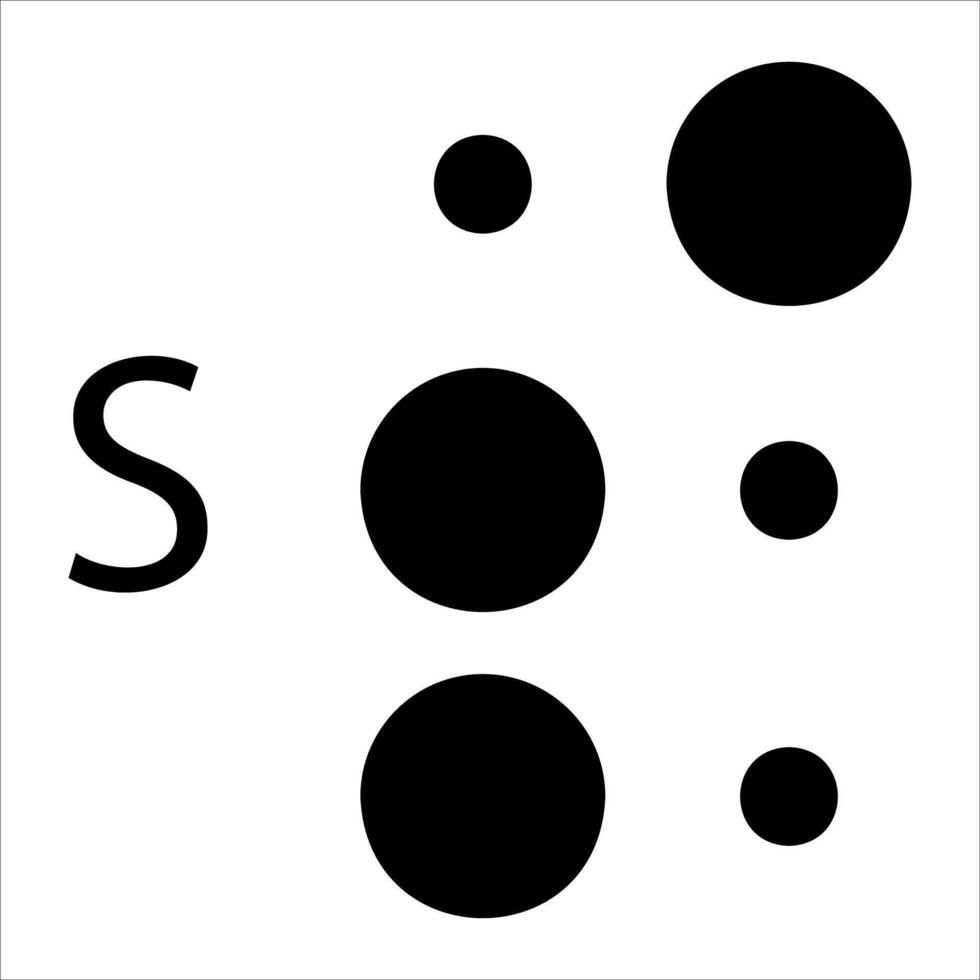 A black and white image of dots with the letter s vector