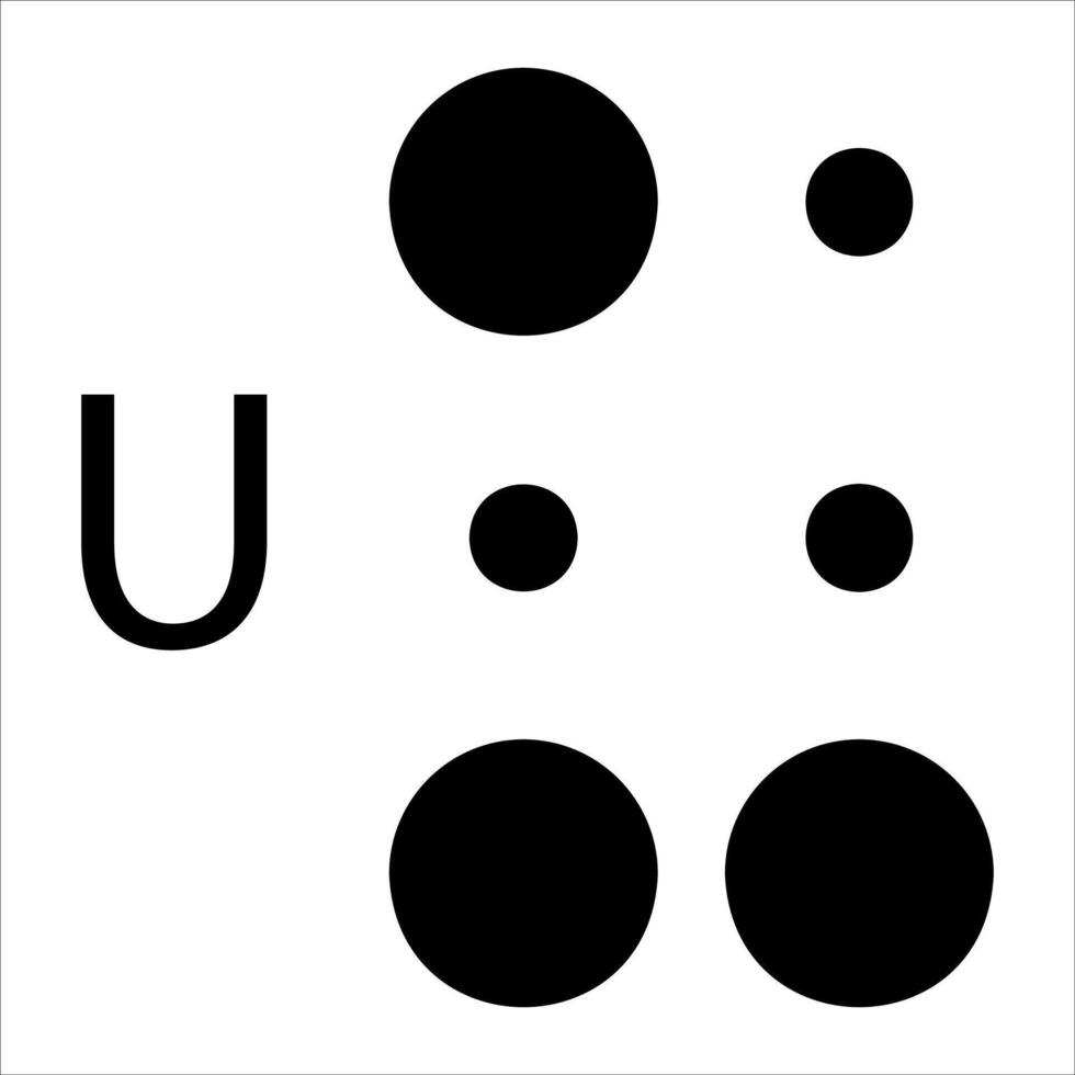 The u is shown with four dots on it vector