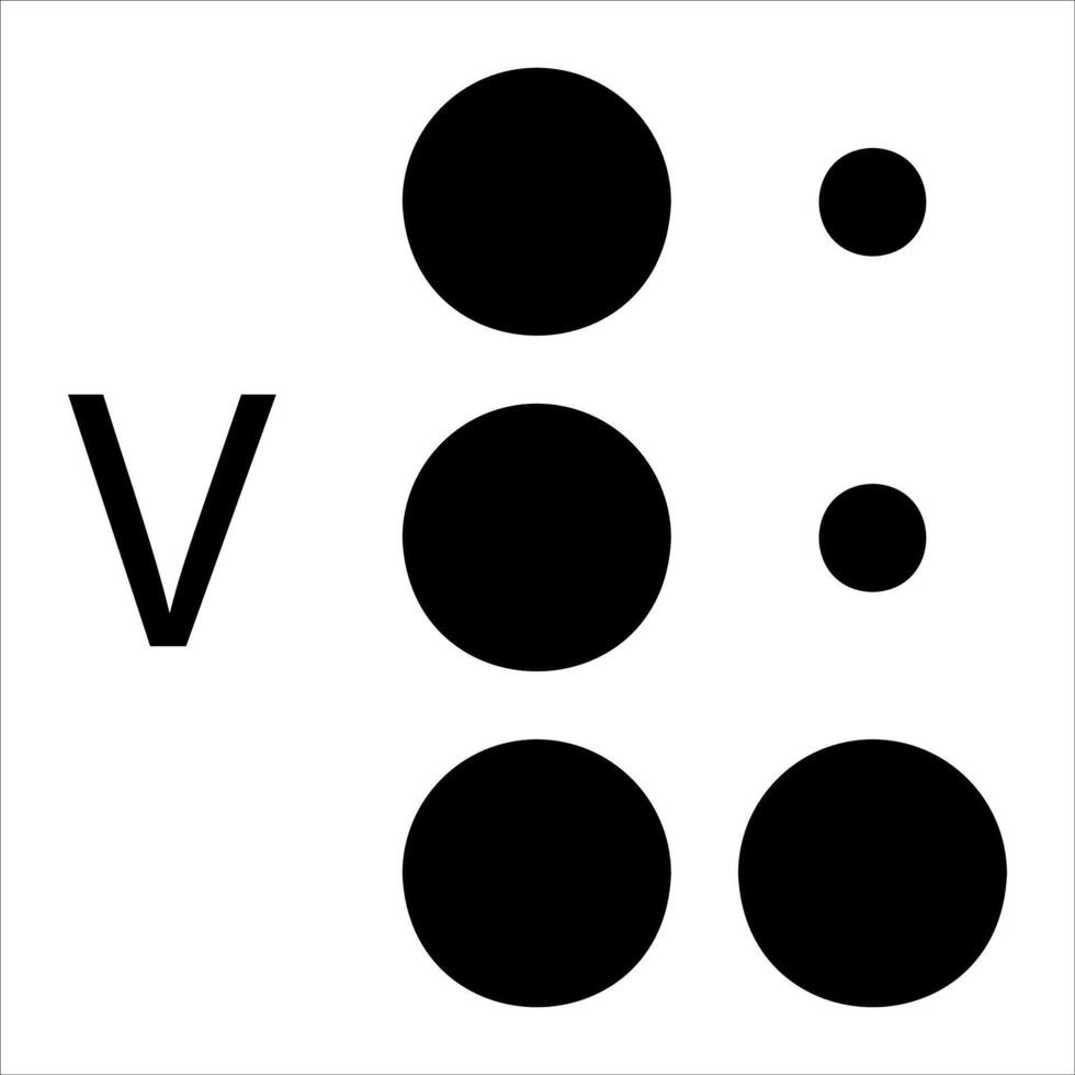 The letter v is shown with four dots vector