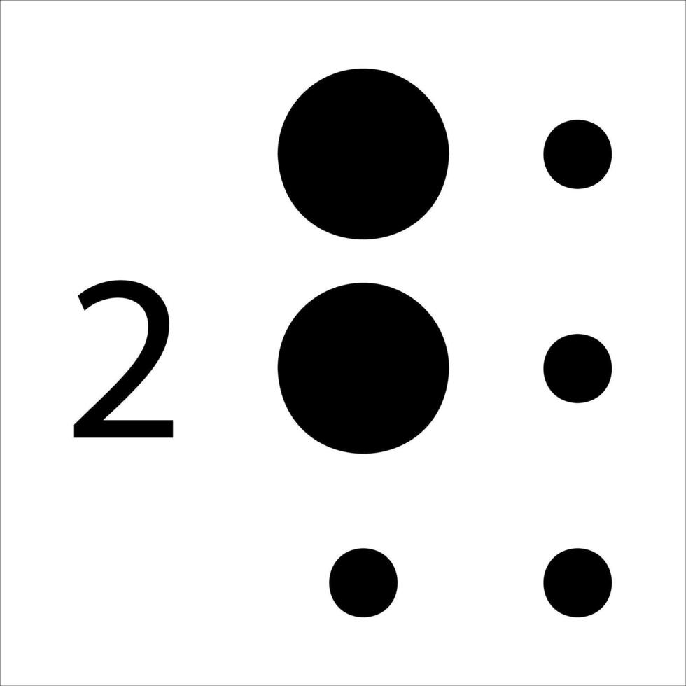 A black and white image of two dots vector