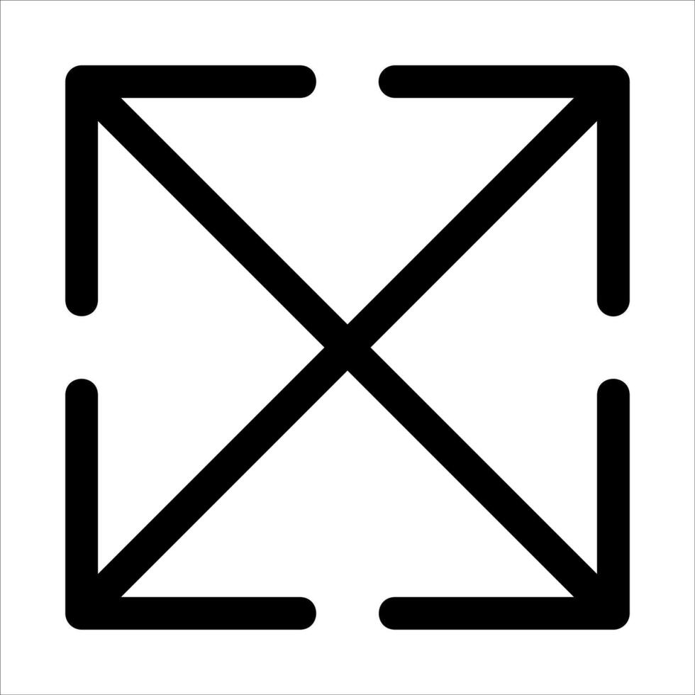 A square with two arrows pointing in different directions vector