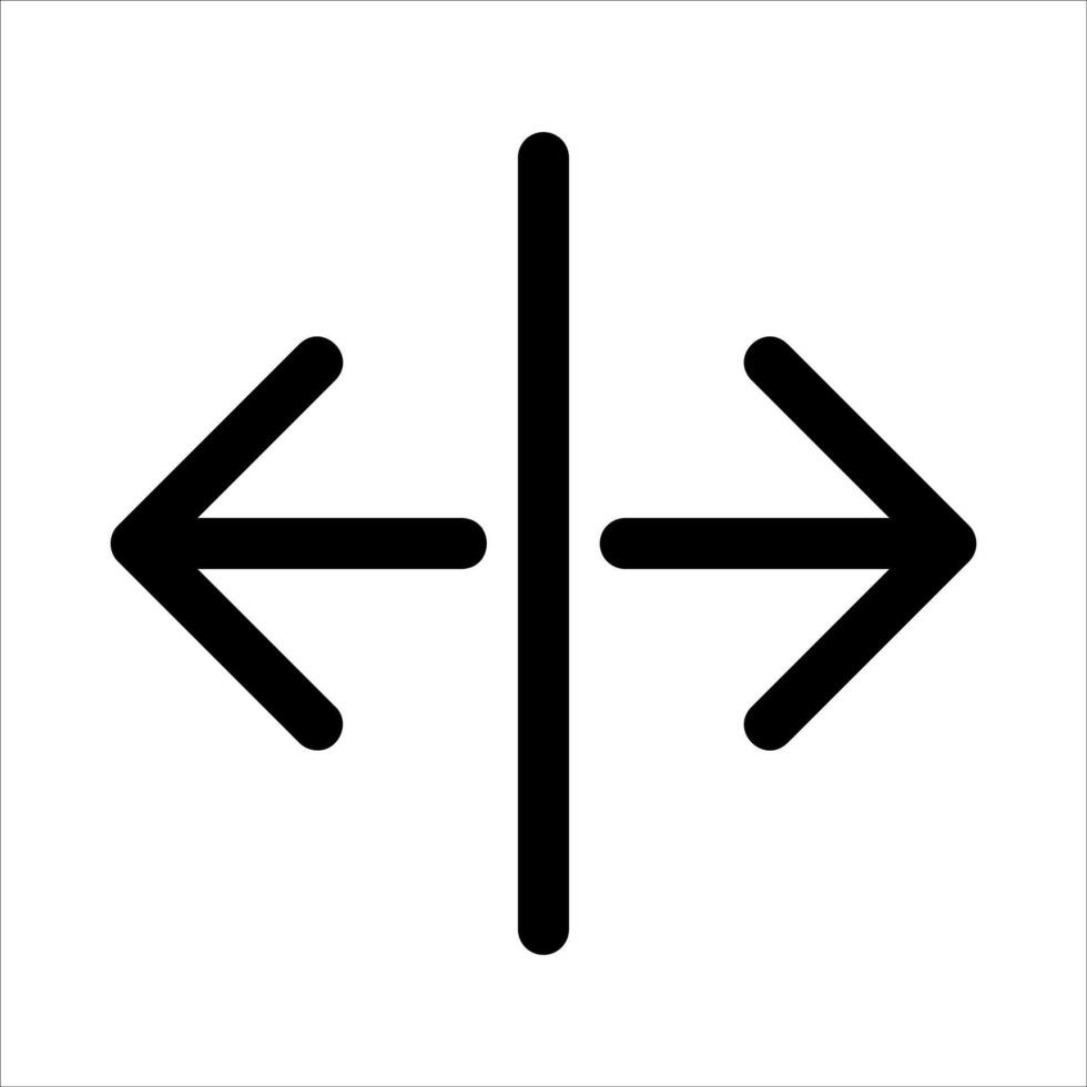 A black and white arrow pointing in opposite directions vector