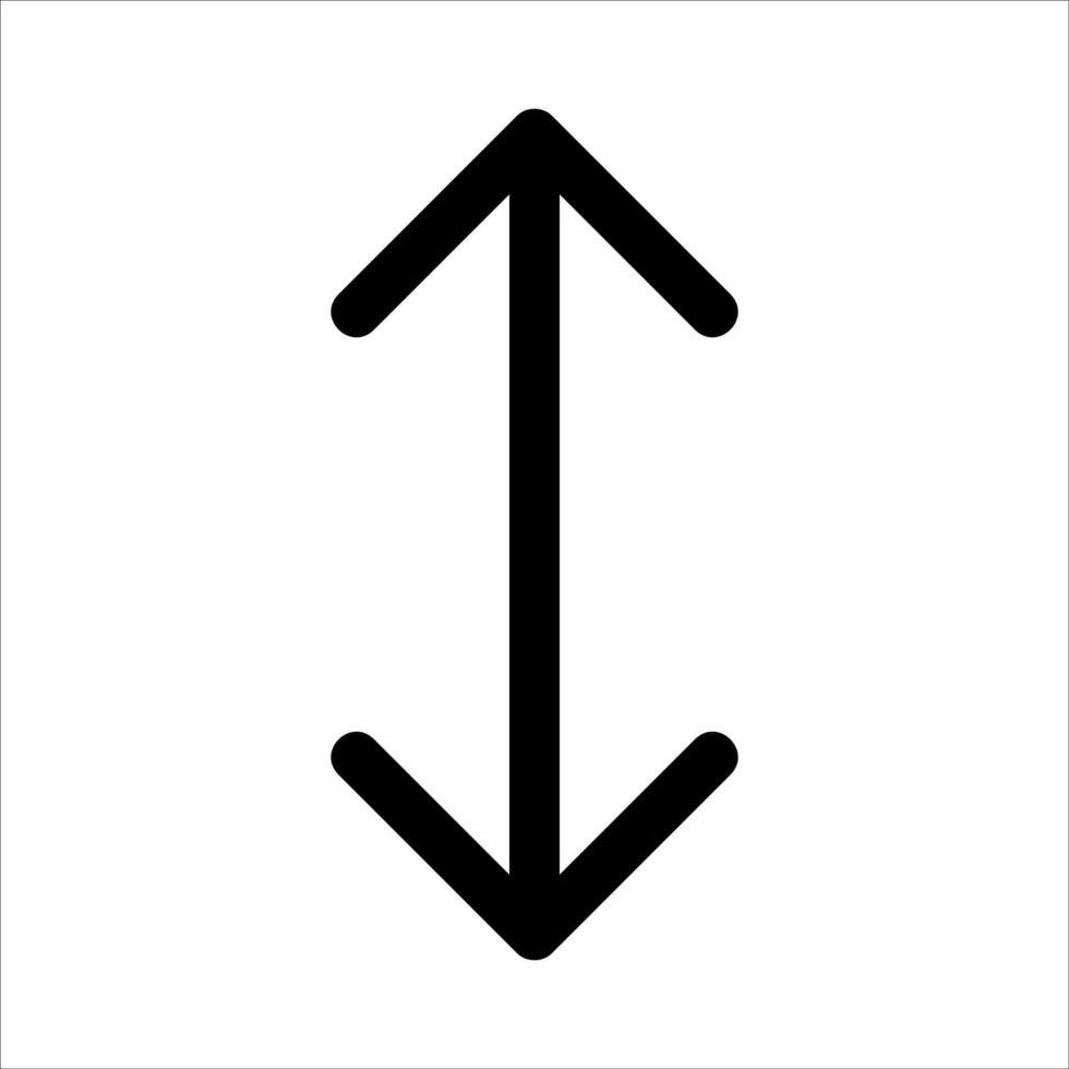 An arrow pointing down and an arrow pointing up vector