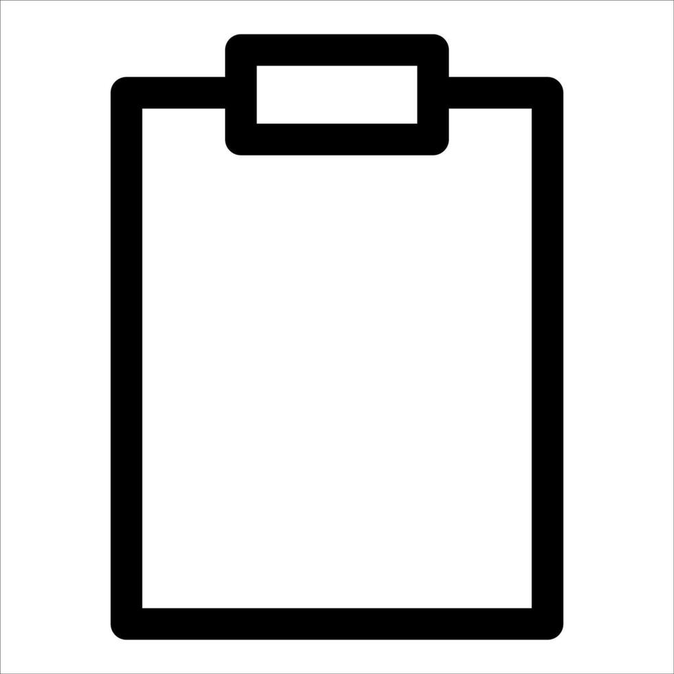 A black and white clip board icon on a white background vector