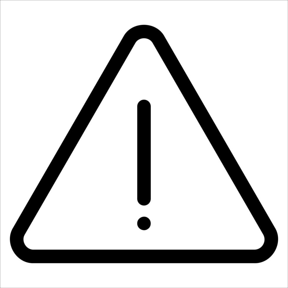 A warning sign with an exclamation mark vector