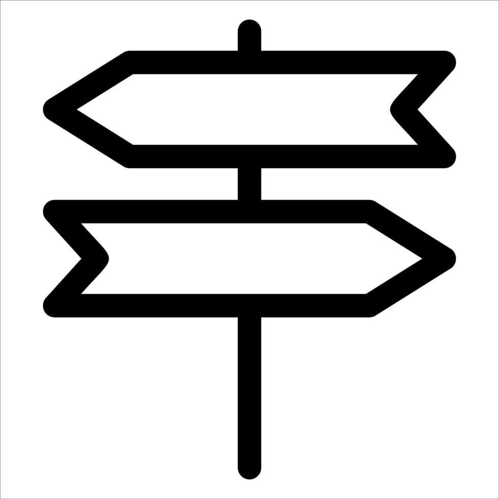 A black and white sign pointing to two different directions vector