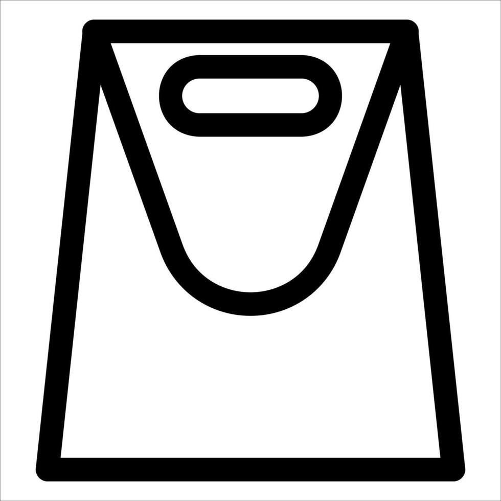 A black and white outline of a bag vector