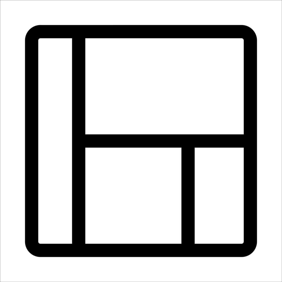 A black and white square icon with a square in it vector